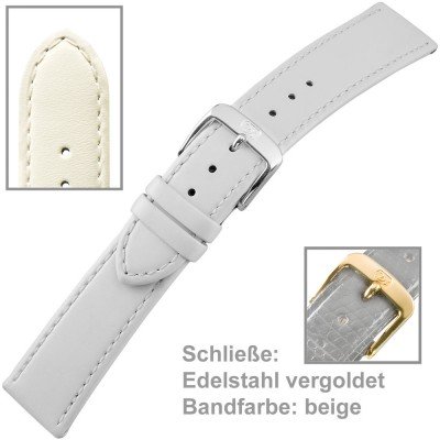 Uhrenarmband Ladies 16mm beige vergoldet