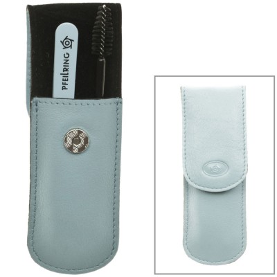 Pfeilring Taschenetui, Nappaleder hellblau, 2-teilige Bestückung