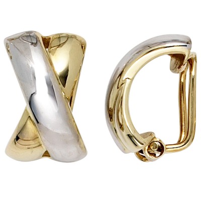 Ohrclips 333 Gelbgold bicolor Ohrringe Clips