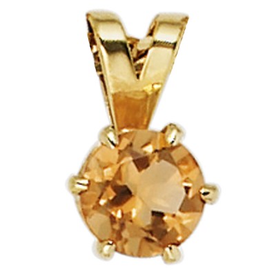 Anhänger 585 Gelbgold 1 Citrin orange Goldanhänger