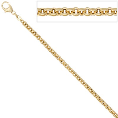 Erbskette 585 Gelbgold 3,4mm 45cm Gold Kette Halskette Goldkette Karabiner