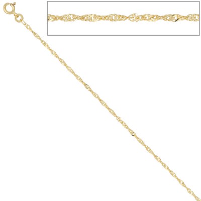 Singapurkette 585 Gelbgold 1,8mm 42cm Gold Kette Halskette Goldkette Federring