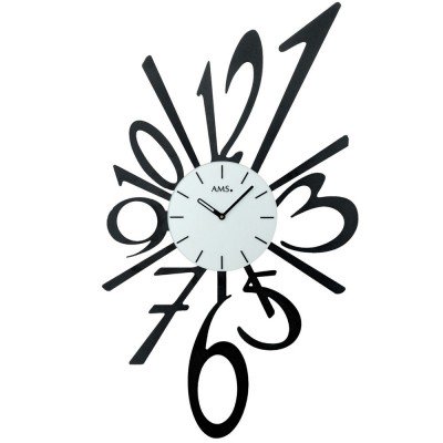 Wanduhr Quarz analog schwarz modern Metall mit Glas