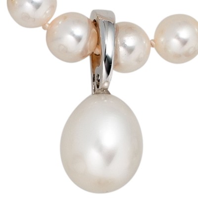 Einhänger Anhänger 585 Weißgold 1 Süßwasser Perle Perlenanhänger