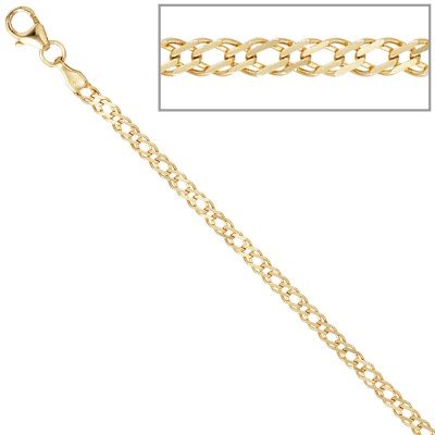 Zwillings-Panzerarmband 333 Gelbgold 19cm Gold Armband Goldarmband Karabiner