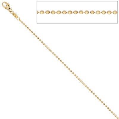 Kugelkette 585 Gelbgold 1,5mm 42cm Gold Kette Halskette Goldkette Karabiner