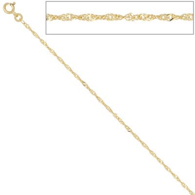 Singapurkette 333 Gelbgold 1,8mm 42cm Gold Kette Halskette Goldkette Federring