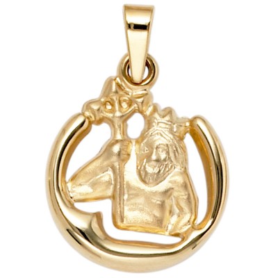 Anhänger Sternzeichen Wassermann 375 Gelbgold matt Sternzeichenanhänger