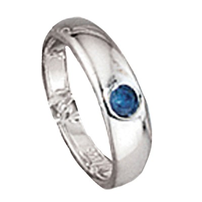 Kinder Taufring 925 Sterling Silber 1 blauer Safir Taufanhänger
