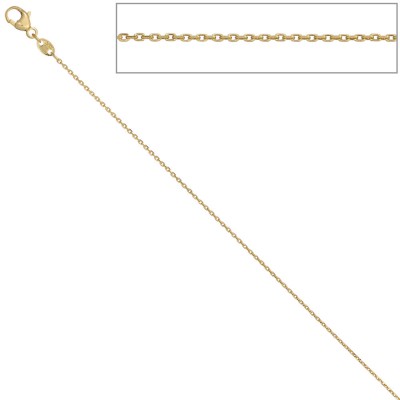 Ankerkette 585 Gelbgold diamantiert 0,6mm 42cm Gold Kette Halskette Goldkette