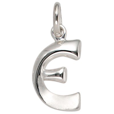 Anhänger Buchstabe E 925 Sterling Silber matt Buchstabenanhänger
