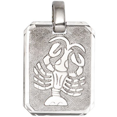 Anhänger Sternzeichen Krebs 925 Sterling Silber matt Sternzeichenanhänger Viereck