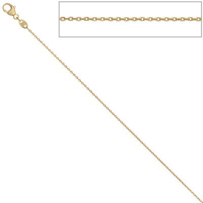 Ankerkette 585 Gelbgold diamantiert 0,6mm 42cm Gold Kette Halskette Goldkette