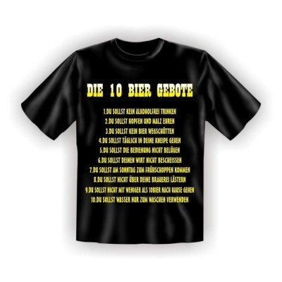 Fun T-Shirt Die 10 Bier Gebote