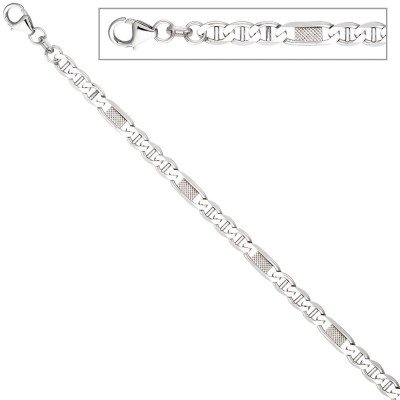 Panzer-Steg-Armband 925 Sterling Silber 19cm Karabiner Silberarmband