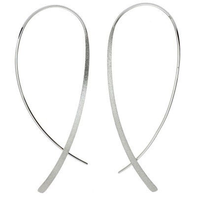 Durchzieh-Ohrhänger 925 Sterling Silber mattiert Ohrringe zum Durchziehen