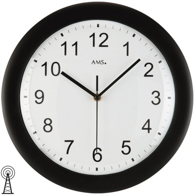 Funkwanduhr analog schwarz rund schlicht