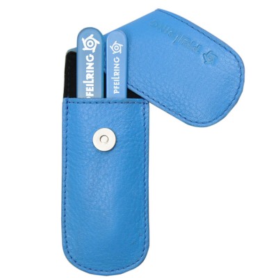 Pfeilring Maniküretui, Nappaleder blau, 2-teilige Bestückung