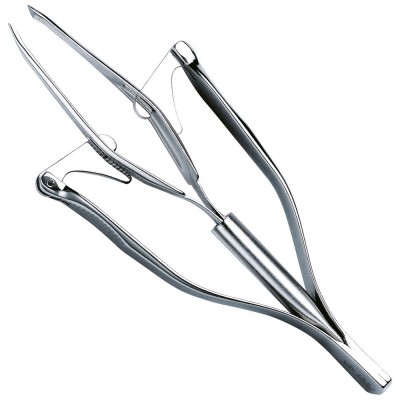 Pfeilring Automatische-Pinzette, schräg, vernickelt