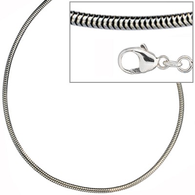 Schlangenkette 925 Silber 1,9mm 80cm Halskette Kette Silberkette Karabiner