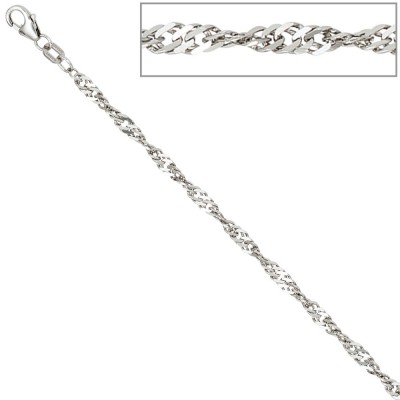 Singapurkette 925 Silber 2,9mm 42cm Halskette Kette Silberkette Karabiner