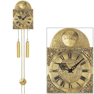 Wanduhr mit Pendel mechanisch Messing Altmessing Pendeluhr antik