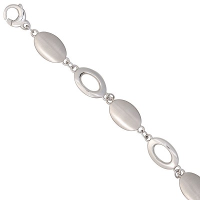 Armband 585 Weißgold mattiert 19cm Goldarmband Karabiner