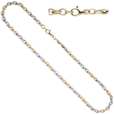 Collier Halskette 585 Gold Gelbgold Weißgold bicolor 45 cm Kette Goldkette