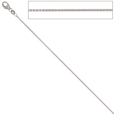 Zopfkette 333 Weißgold 1,0mm 42cm Gold Kette Halskette Weißgoldkette Karabiner