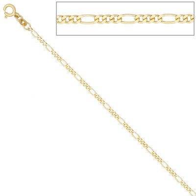 Figarokette 333 Gelbgold 2,3mm 45cm Gold Kette Halskette Goldkette Federring