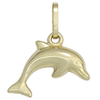 Kinder Anhänger Delfin 333 Gelbgold Kinderanhänger