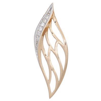 Anhänger 585 Rotgold 8 Diamanten Brillanten 0,05ct. Rotgoldanhänger