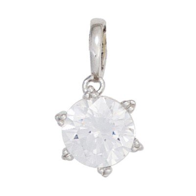 Anhänger 333 Gold Weißgold 1 Zirkonia Goldanhänger