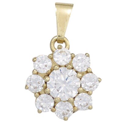 Anhänger 375 Gelbgold 9 Zirkonia Goldanhänger