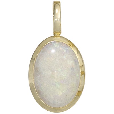 Anhänger oval 585 Gelbgold 1 Opal Goldanhänger