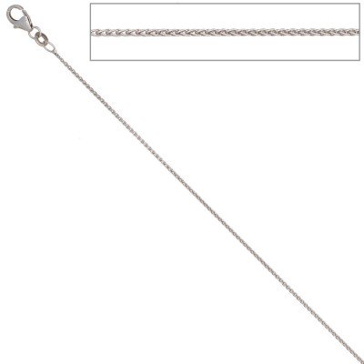 Zopfkette 333 Weißgold 1,0mm 45cm Gold Kette Halskette Weißgoldkette Karabiner