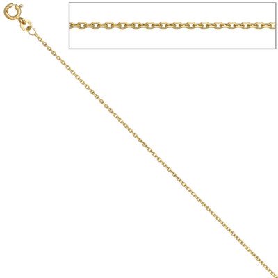 Ankerkette 585 Gelbgold 1,2mm 38cm Gold Kette Halskette Goldkette Federring