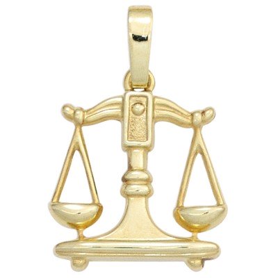 Anhänger Sternzeichen Waage 333 Gelbgold Sternzeichenanhänger