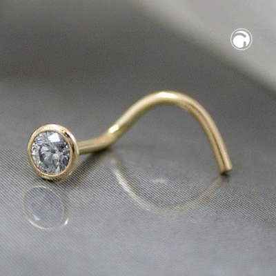 Nasenstecker mit Zirkonia 750 Gold