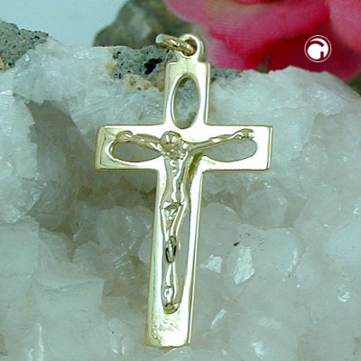 Anhänger Kreuz mit Jesus 585 Gold