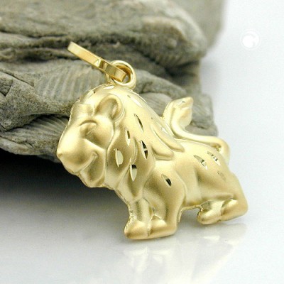 Anhänger Löwe matt-glänzend 375 Gold