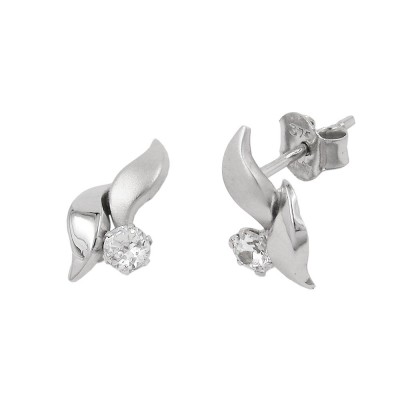 Ohrring Stecker Zirkonia 375 Weißgold