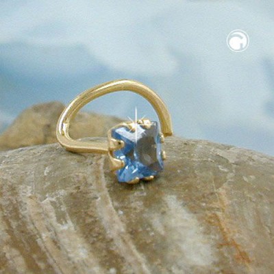 Nasenstecker Zirkonia-aqua 750 Gold