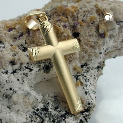 Anhänger Kreuz diamantiert 375 Gold