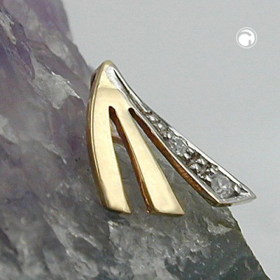 Anhänger bicolor Zirkonia 375 Gold