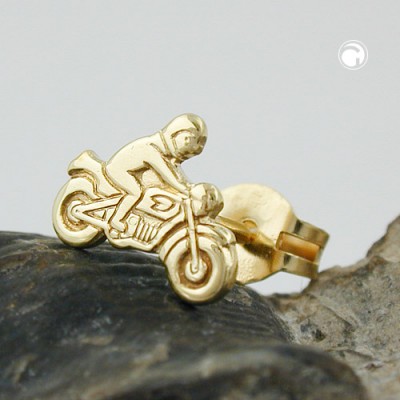 Ohrstecker Motorrad 375 Gold