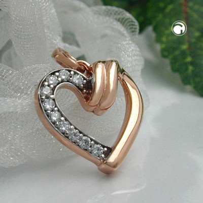 Anhänger Zirkonias 375 Rotgold