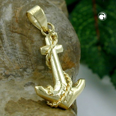 Anhänger Anker mit Tau/Kordel 375 Gold