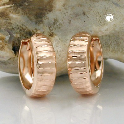 Creolen Ohrringe matt-glänzend 375 Rotgold