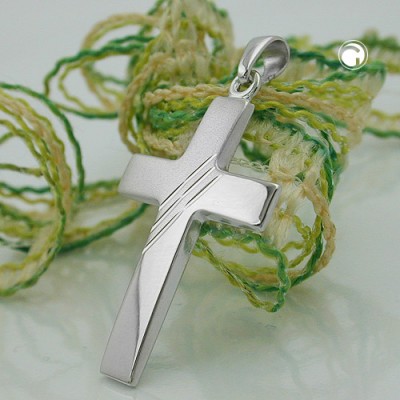 Anhänger Kreuz 375 Weißgold